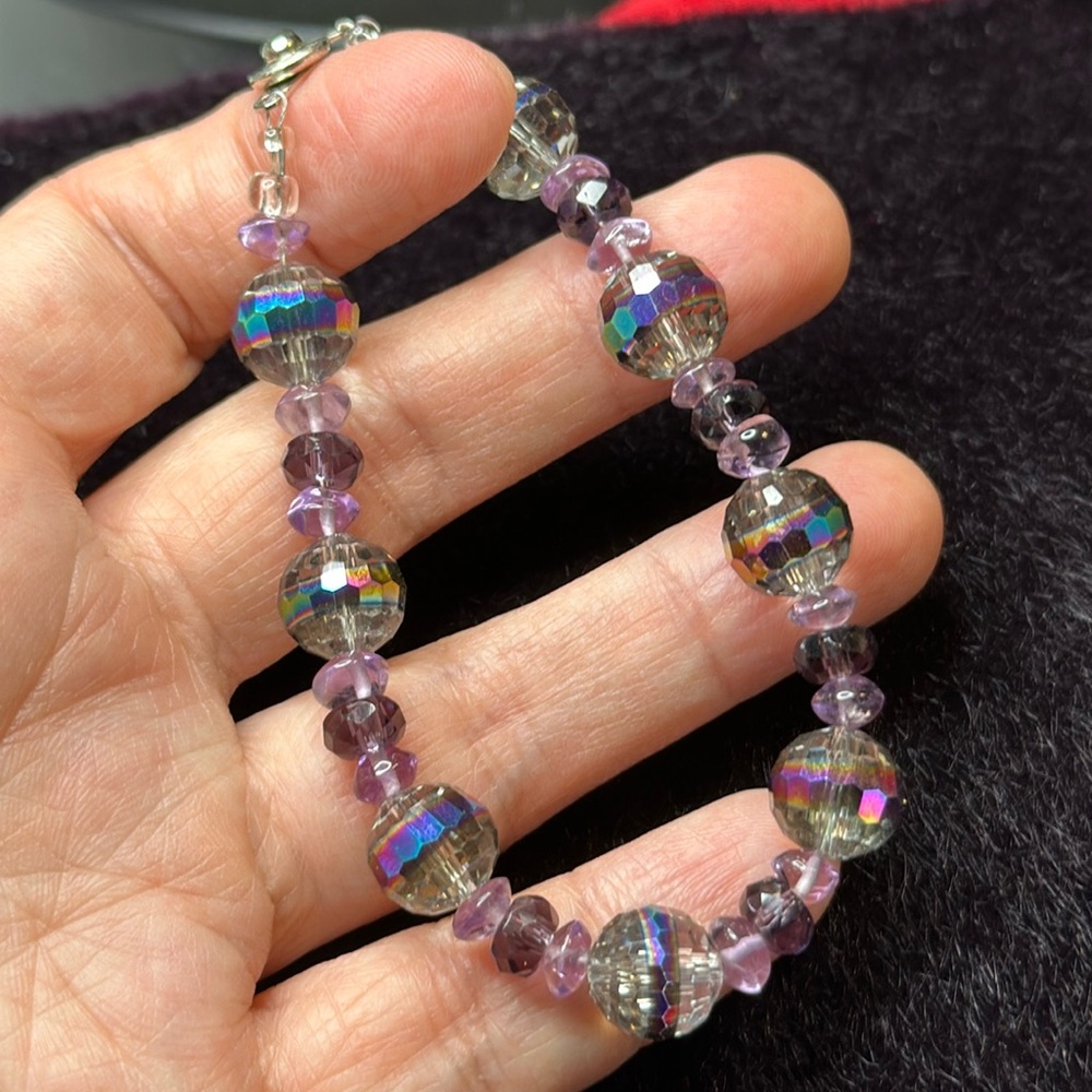 NEW Real Genuine Purple Crystal Bracelet With Marked PAT.2007